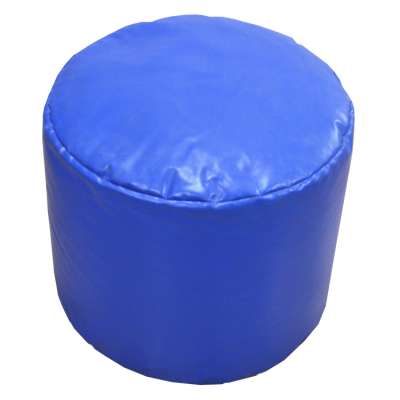 Round blue PU or leather Ottoman Poufs stool